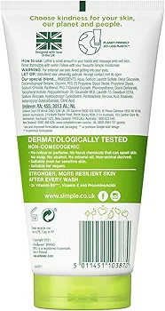 ژل شستشوی پوست خشک و حساس سیمپل مدل Moisturizing Facial Wash نه