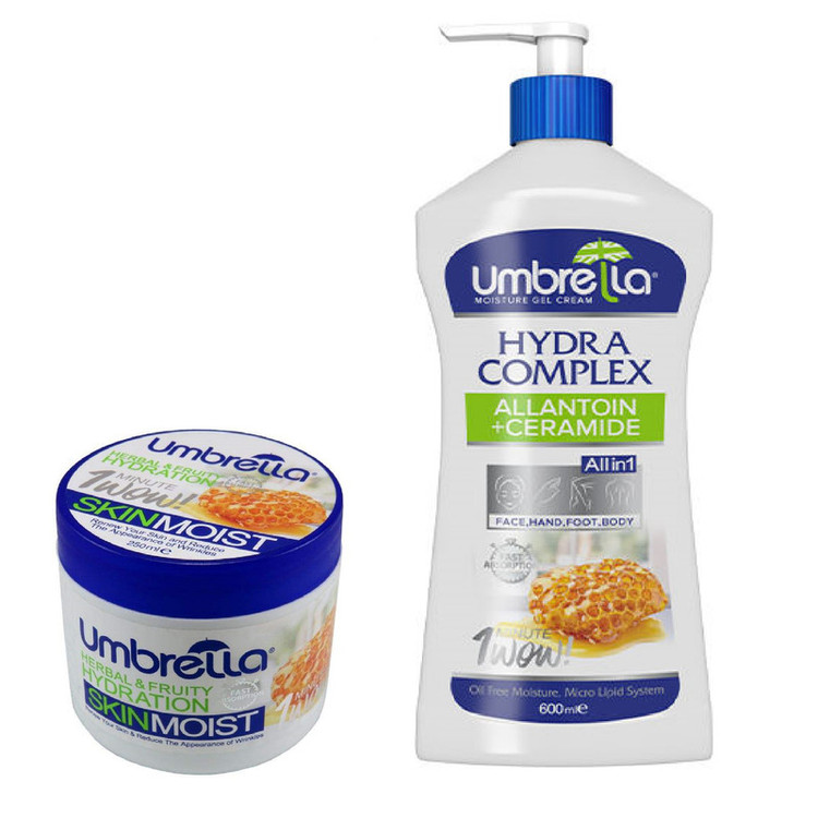 کرم ژل آبرسان آمبرلا مدل Honey حجم 600 میلی لیتر به همراه کرم ژل آبرسان آمبرلا مدل Honey حجم 250 میلی لیتر