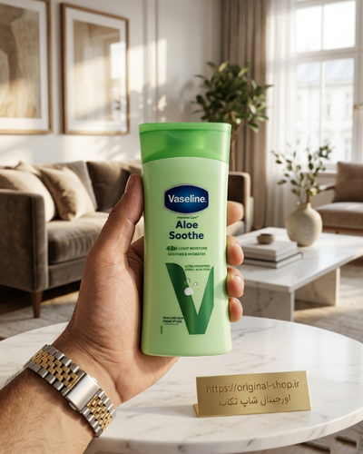 خرید لوسیون بدن وازلین مدل Aloe Soothe آبرسان ۴۸ ساعته