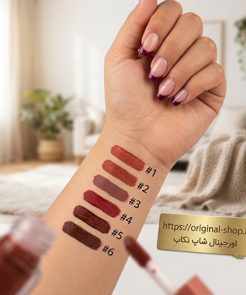 سواچ و تست رنگبندی ۶ تایی رژ لب مات و مخملی میس لیرن روی دست