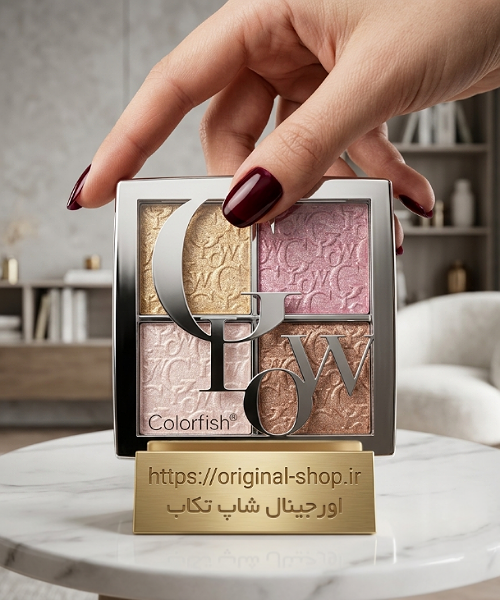 پالت هایلایتر ۴ رنگ کالرفیش مدل Glow | درخشش حرفهای و طبیعی پوست