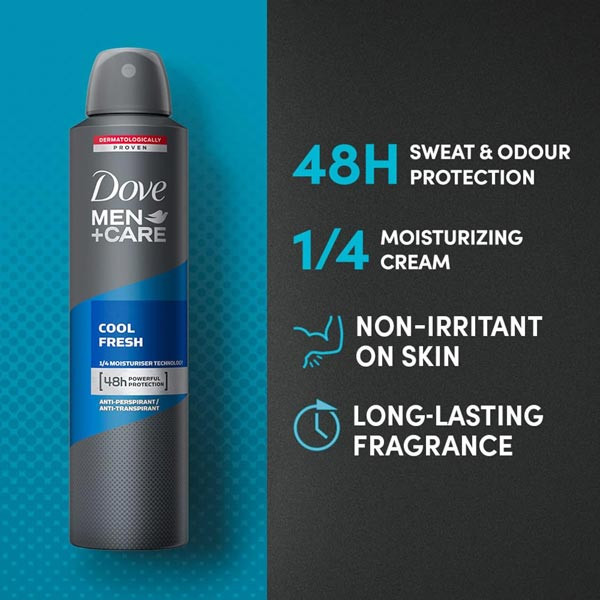 اسپری ضدتعریق مردانه داو مدل Cool Fresh 48HR حجم 250 میلیلیتر